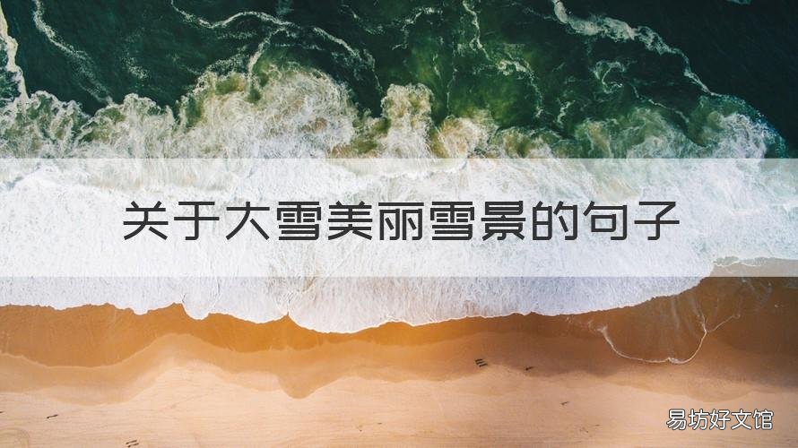 关于大雪美丽雪景的句子 描写大雪景色的句子