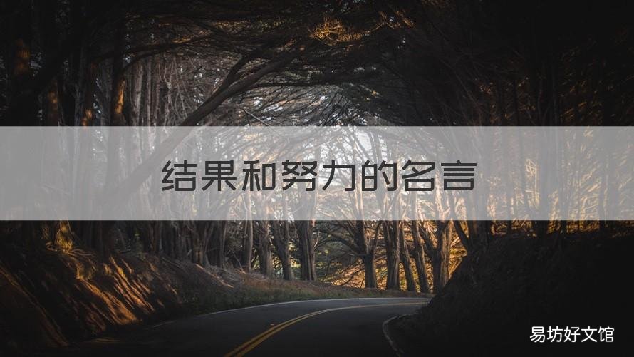 结果和努力的名言 努力终有结果名句