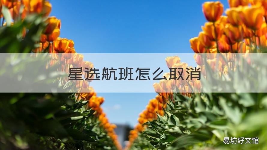 星选航班怎么取消 如何取消航班选座