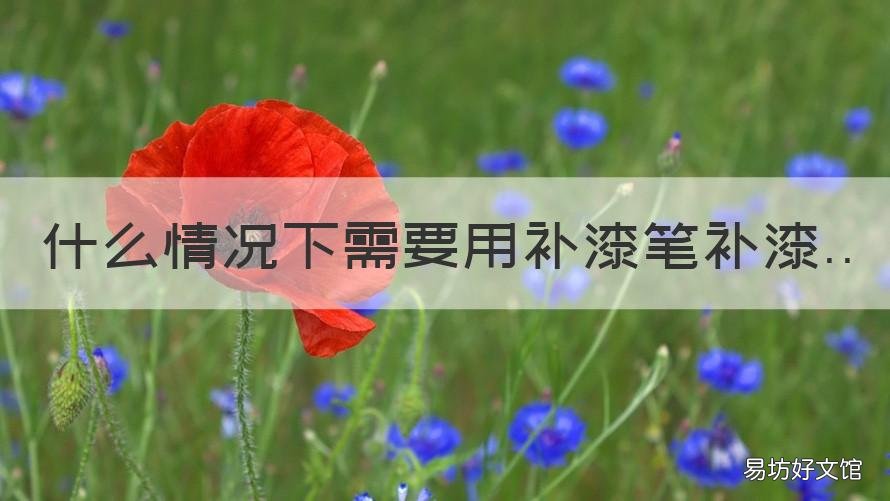 什么情况下需要用补漆笔补漆 用补漆笔补过漆以后还可以喷漆嘛