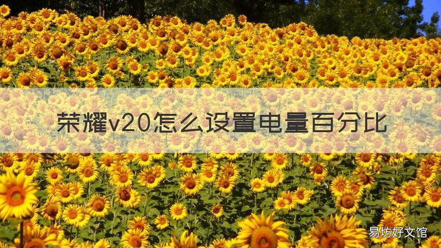 荣耀v20怎么设置电量百分比 荣耀v40怎么设置电量