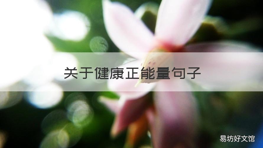 关于健康正能量句子 关于健康的正能量句子