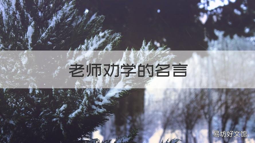 老师劝学的名言 十句劝学的名言