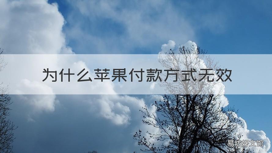 为什么苹果付款方式无效 为什么苹果付款方式怎么弄都是无效