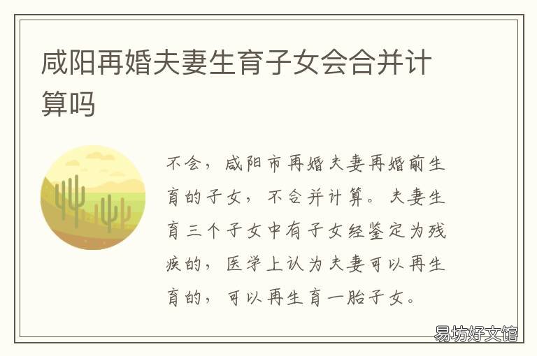 咸阳再婚夫妻生育子女会合并计算吗