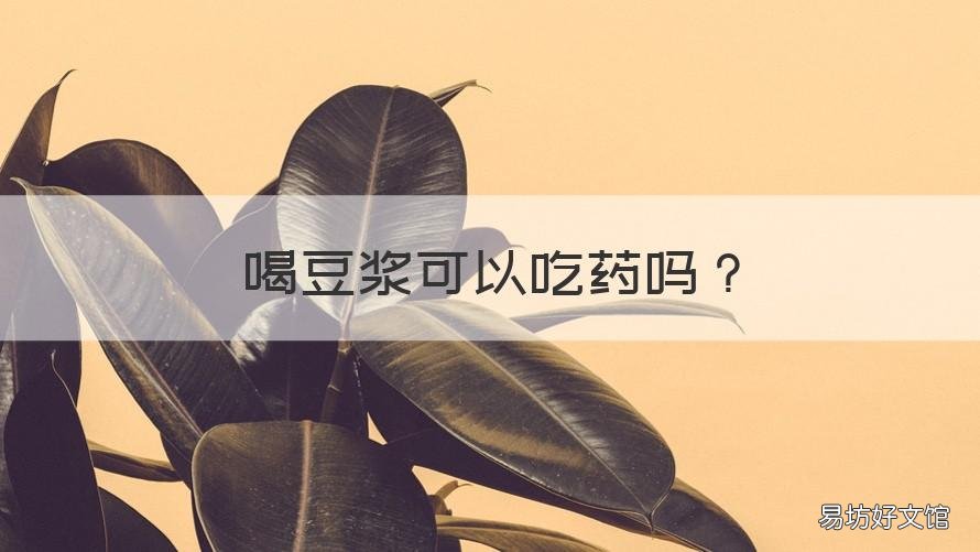 喝豆浆可以吃药吗 喝豆浆可以吃药吗?