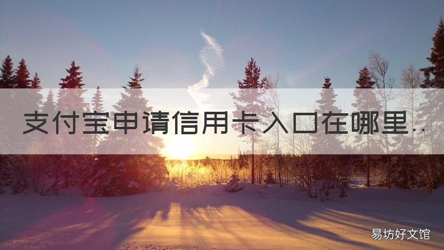 支付宝申请信用卡入口在哪里 支付宝申请信用卡在哪里申请