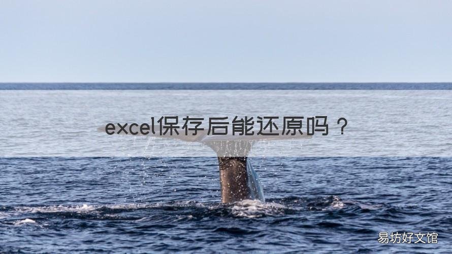 excel保存后能还原吗 excel保存后能还原吗wps