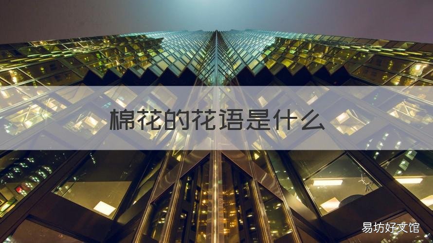 棉花的花语是什么 棉花花语是什么意思
