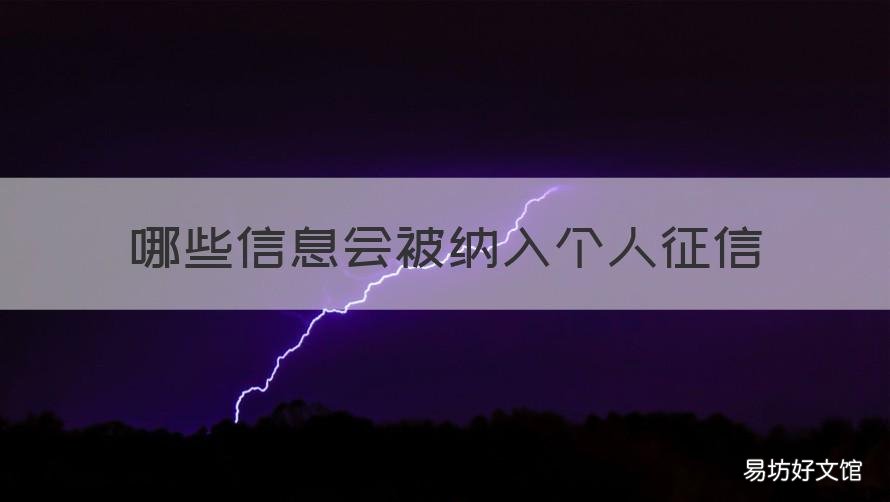哪些信息会被纳入个人征信 什么会被纳入个人征信