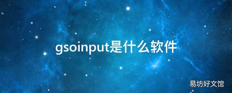 gsoinput是什么软件
