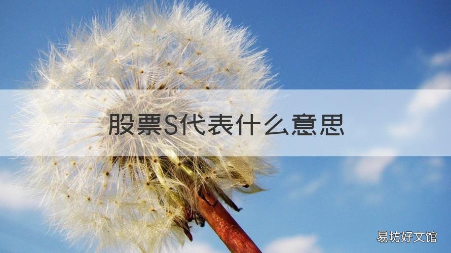 股票S代表什么意思 股票中的S是什么意思