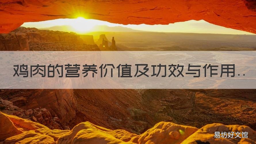 鸡肉的营养价值及功效与作用 鸡肉的营养价值及功效与作用图片