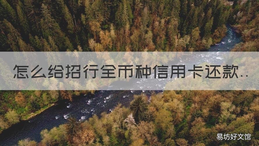 怎么给招行全币种信用卡还款 招商银行全币卡怎么还款