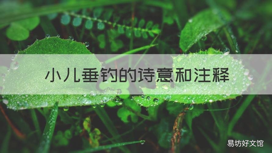小儿垂钓的诗意和注释 小儿垂钓诗的解释