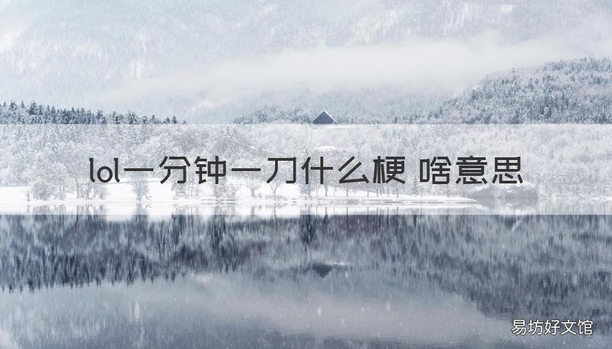 lol一分钟一刀什么梗 啥意思