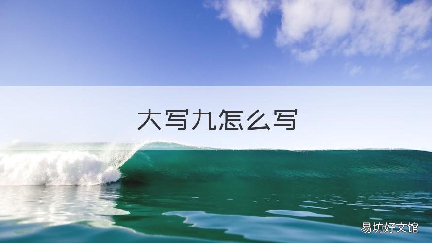 大写九怎么写 大写九怎么写田字格图片