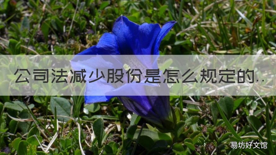 公司法减少股份是怎么规定的 让股东减少股份的方法
