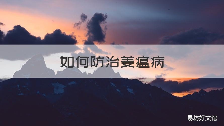 如何防治姜瘟病 防治姜瘟病最新的药是什么药
