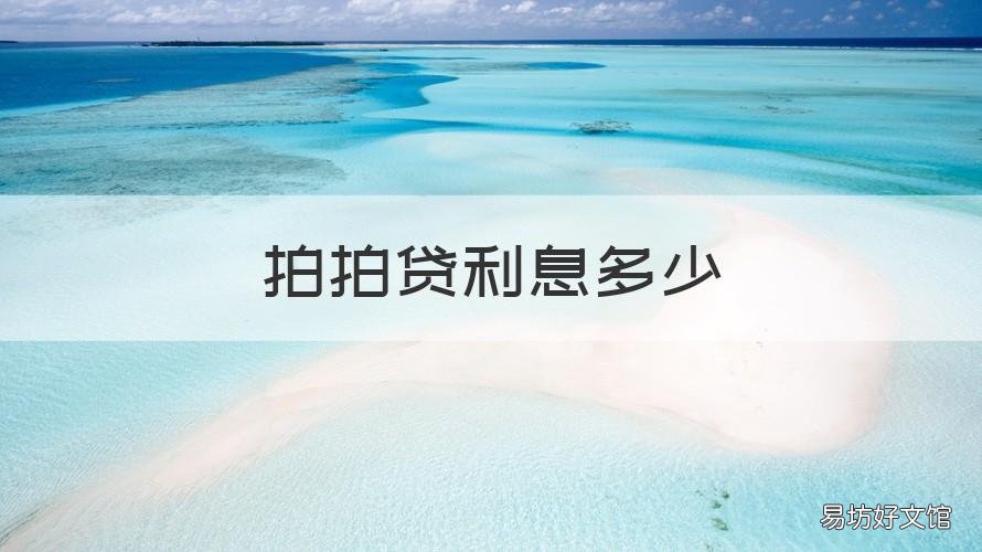 拍拍贷利息多少 拍拍贷利息多少钱一天