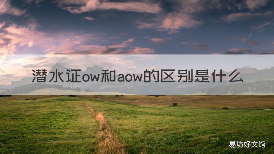 潜水证ow和aow的区别是什么 潜水证一星和ow的区别