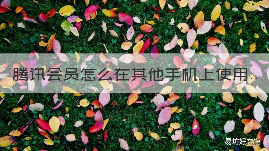 腾讯会员怎么在其他手机上使用 腾讯会员怎么在其他手机上使用不了