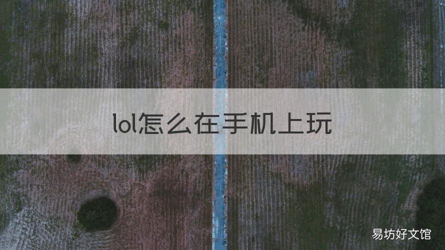 lol怎么在手机上玩 lol如何在手机上玩