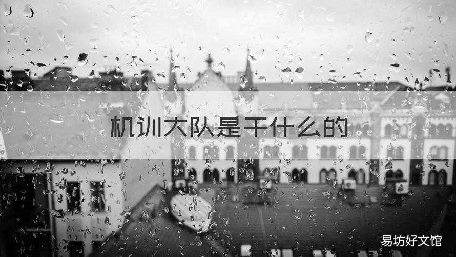 机训大队是干什么的 机训大队全称