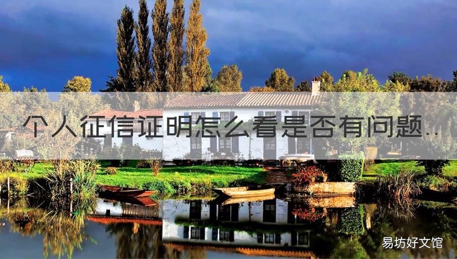 个人征信证明怎么看是否有问题 怎么判断征信报告有没有问题