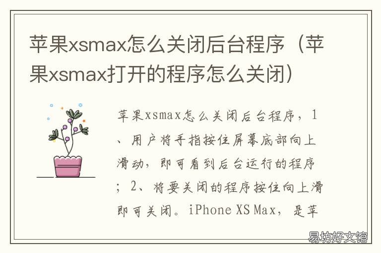 苹果xsmax怎么关闭后台程序 苹果xsmax怎么关闭运行程序
