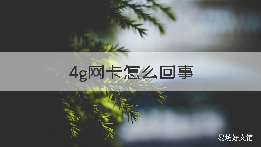 4g网卡怎么回事 4G网络卡怎么回事