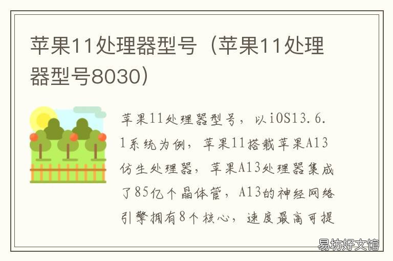 苹果11处理器型号 苹果11处理器型号是多少