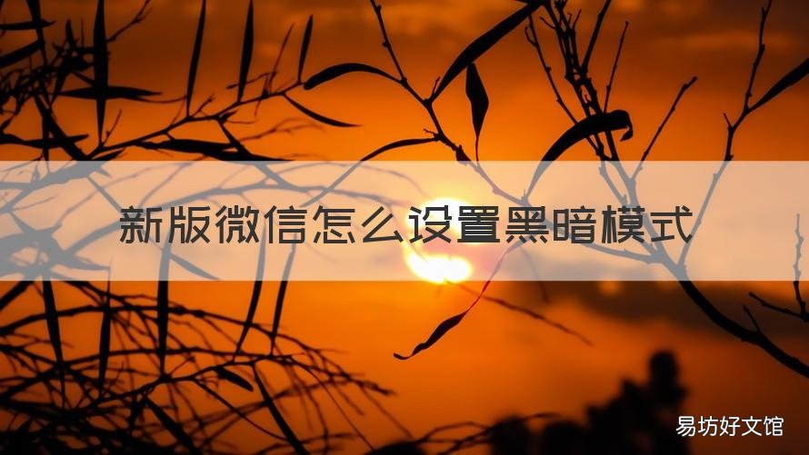 新版微信怎么设置黑暗模式 微信可以设置黑暗模式吗?