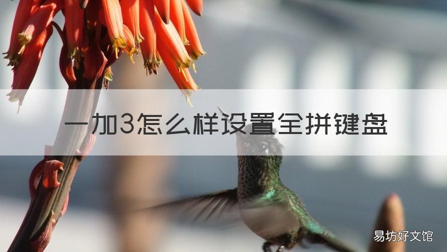 一加3怎么样设置全拼键盘 怎么设置双拼键盘