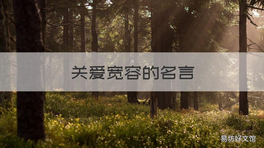 关爱宽容的名言 关爱宽容的名言名句大全