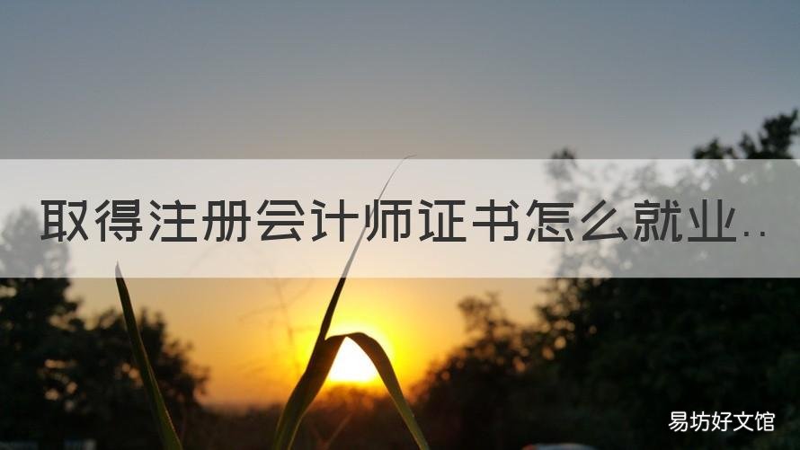 取得注册会计师证书怎么就业 取得注册会计师证书怎么就业呢