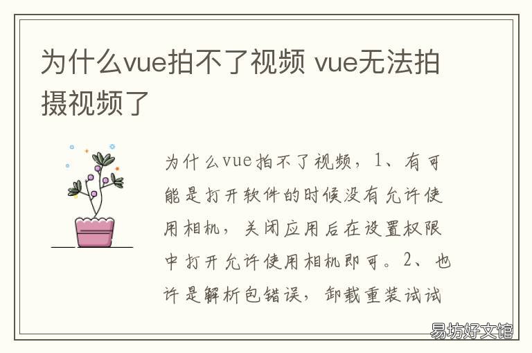 为什么vue拍不了视频 vue拍不了视频怎么回事