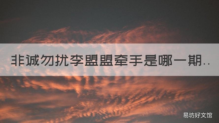 非诚勿扰李盟盟牵手是哪一期 李盟盟非诚勿扰是第几期