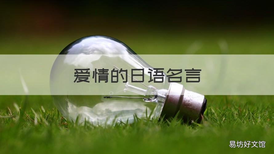 爱情的日语名言 日语名句爱情