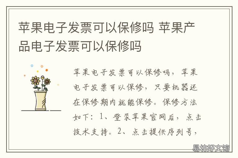苹果电子发票可以保修吗 苹果保修能用电子发票吗
