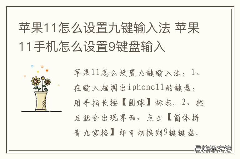 苹果11怎么设置九键输入法 苹果11怎么换九键输入法