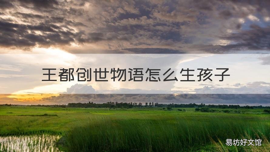 王都创世物语怎么生孩子 王都创世物语生孩子999