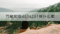 万能和弦4536251有什么歌 万能和弦4536251的歌曲