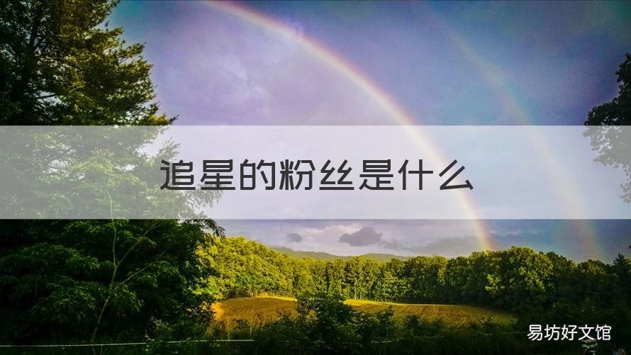 追星的粉丝是什么 粉丝追星都做些什么