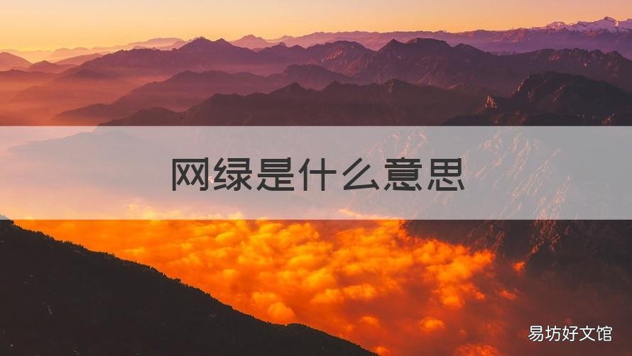 网绿是什么意思 绿网指什么