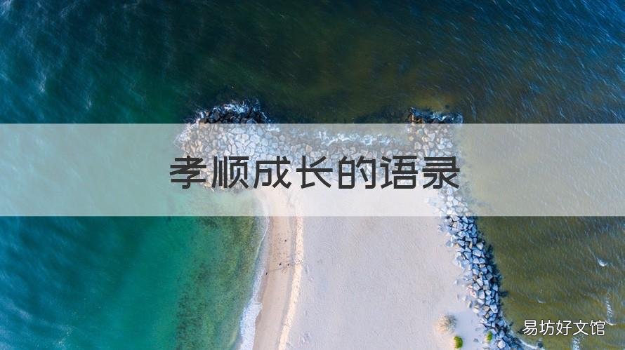 孝顺成长的语录 经典语录孝顺人生感悟
