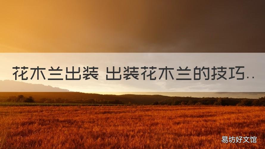 花木兰出装 出装花木兰的技巧 花木兰应该怎样出装