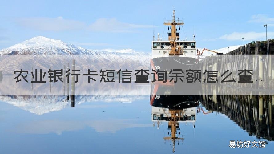 农业银行卡短信查询余额怎么查 短信怎么查农业银行卡余额查询