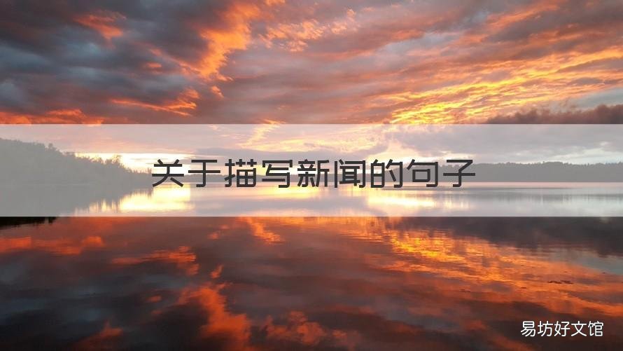关于描写新闻的句子 形容新闻媒体的句子