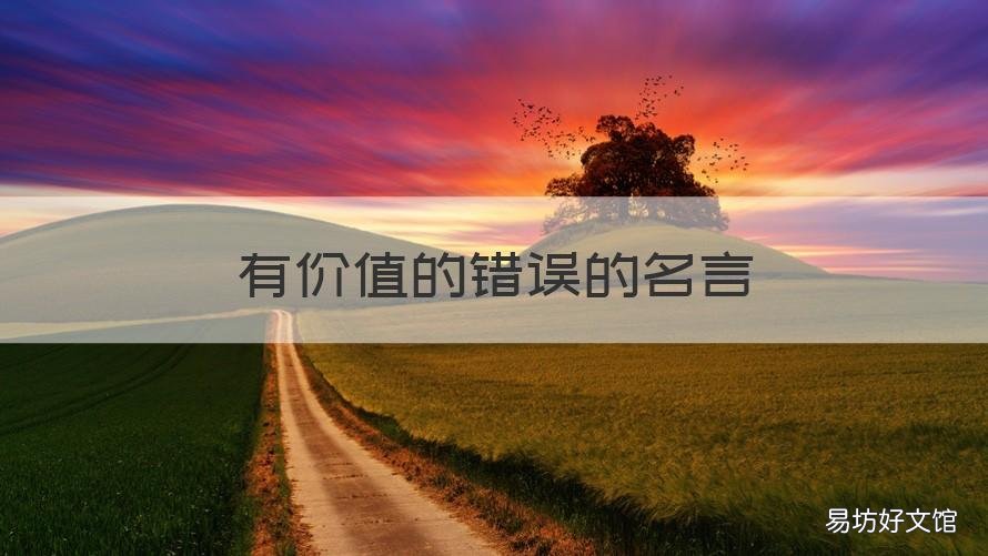有价值的错误的名言 价值的名言警句